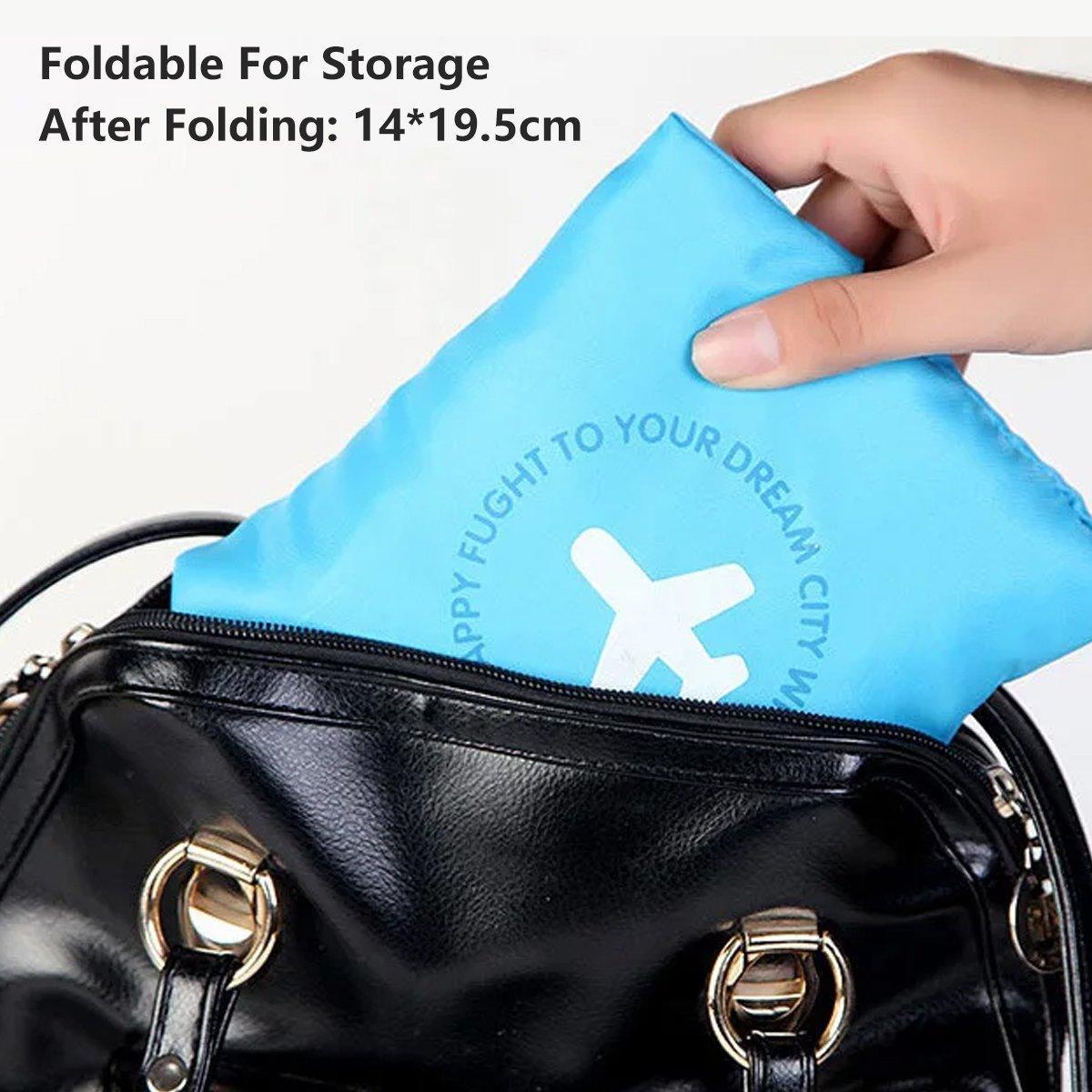 Nylon Waterproof Collapsible Travel Bag Large Suitcase Clothing Organizer - Orange