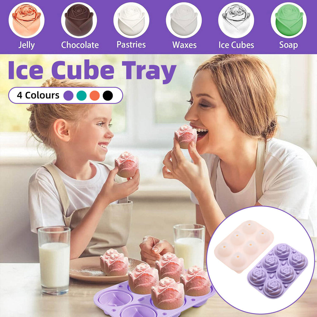 Large Ice Cube Tray Rose Maker Silicone Mold Whiskey Chocolate Jelly Mould DIY - Green
