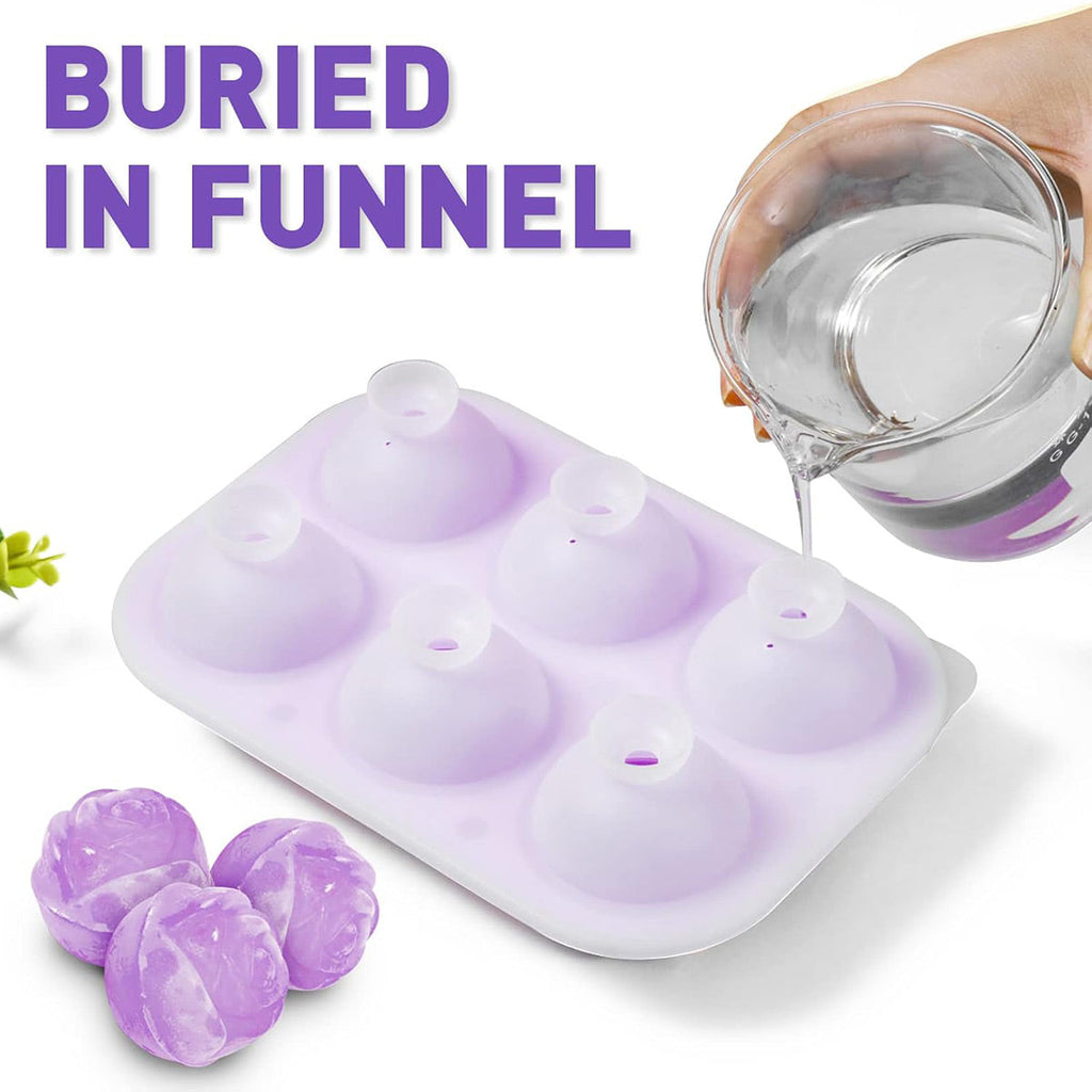 Large Ice Cube Tray Rose Maker Silicone Mold Whiskey Chocolate Jelly Mould DIY - Green