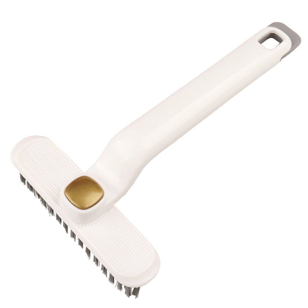 Multi-Functional Rotary Cleaning Brush Hard Bristle Slot Seam Wall Tile Brush - White