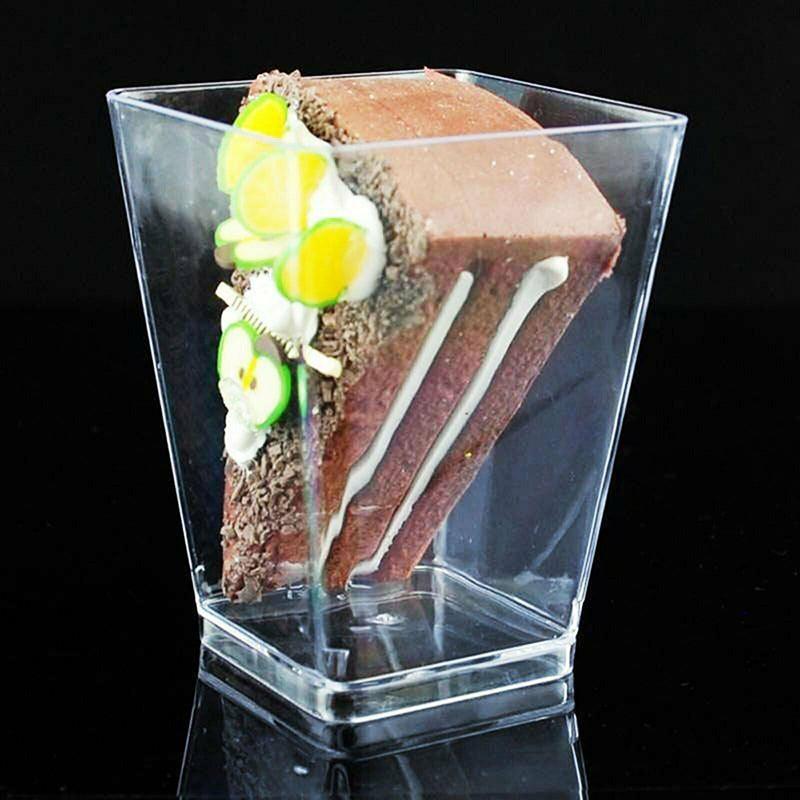 40-50 Pcs Mousse Cake Dessert Cups Clear Plastic Sample Drink Wine Jelly Tumbler - 40PCS-Round-60*80MM