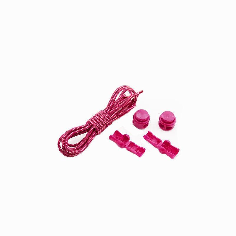 No Tie Elastic Shoelaces with Toggle Locks for Sneakers Running Walking Shoes - Rose Red