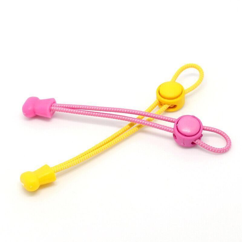 No Tie Elastic Shoelaces with Toggle Locks for Sneakers Running Walking Shoes - Yellow