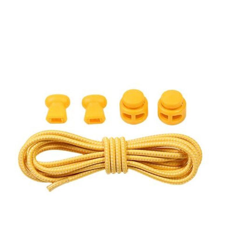 No Tie Elastic Shoelaces with Toggle Locks for Sneakers Running Walking Shoes - Yellow