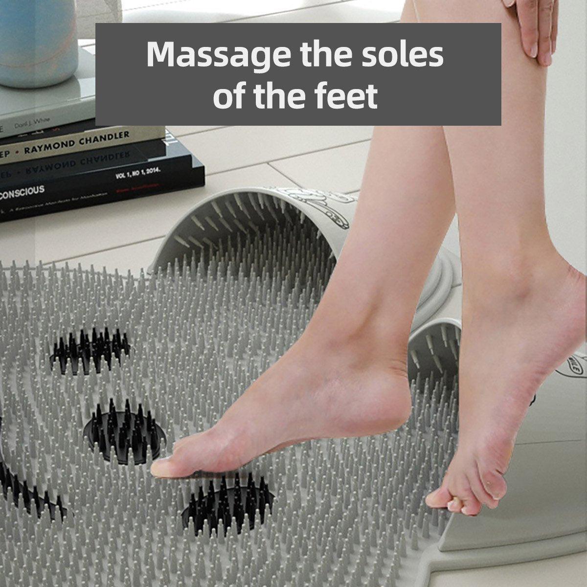 Silicone Foot Scrubber Rabbit Tub Mat Suction Cup Exfoliating Brush Cleaning Mat - Pink