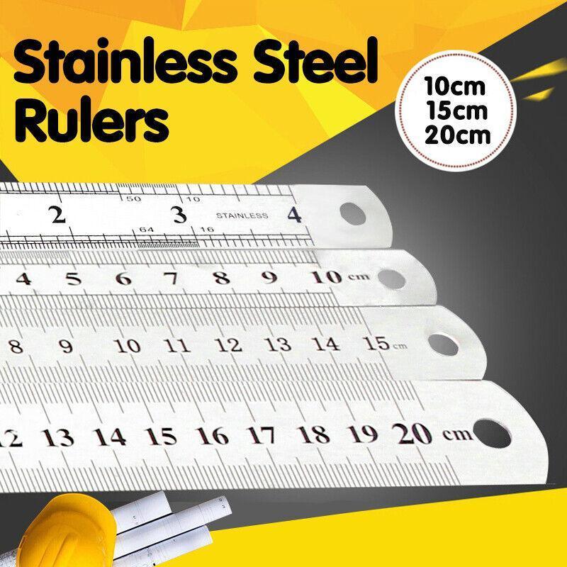 Double Sided Stainless Steel Ruler Precision Measuring Tool 10cm 15cm 20cm - 15cm 1 PC