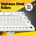 Double Sided Stainless Steel Ruler Precision Measuring Tool 10cm 15cm 20cm - 15cm 1 PC
