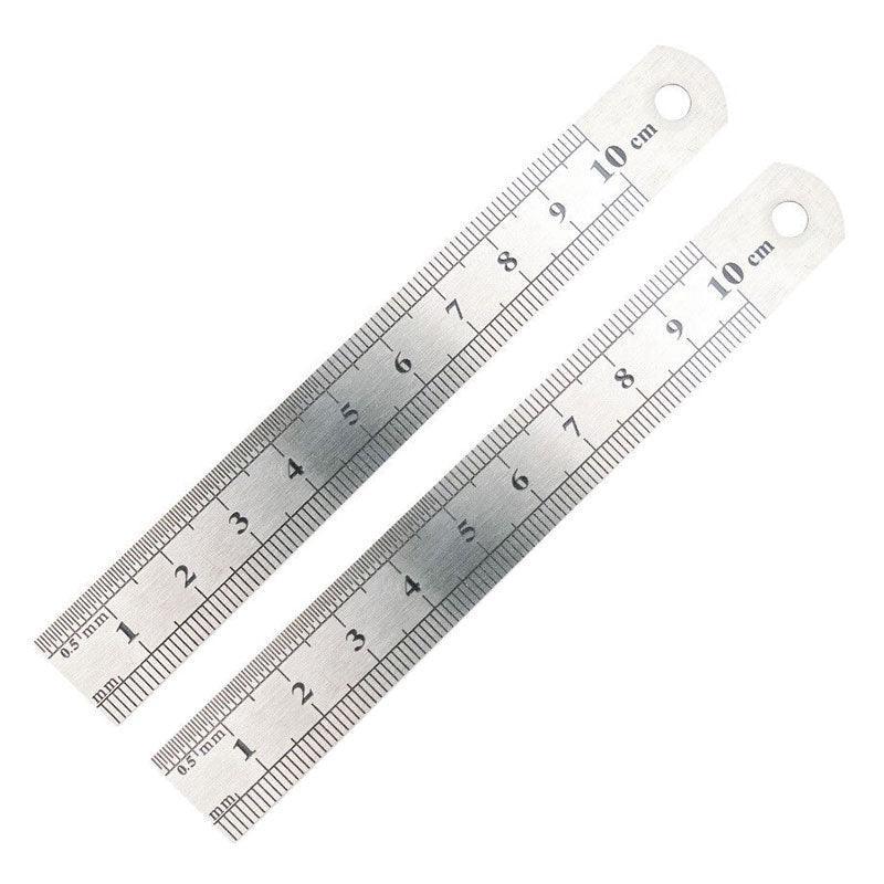 Double Sided Stainless Steel Ruler Precision Measuring Tool 10cm 15cm 20cm - 15cm 1 PC