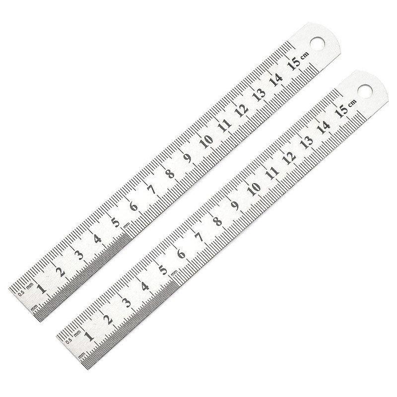Double Sided Stainless Steel Ruler Precision Measuring Tool 10cm 15cm 20cm - 15cm 1 PC