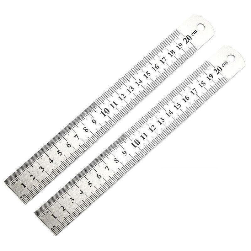 Double Sided Stainless Steel Ruler Precision Measuring Tool 10cm 15cm 20cm - 20cm 1 PC