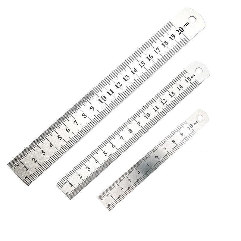 Double Sided Stainless Steel Ruler Precision Measuring Tool 10cm 15cm 20cm - 20cm 1 PC