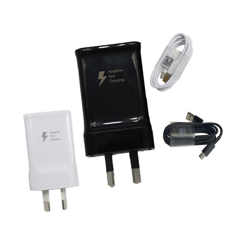 Fast Wall Charger Adapter - Samsung Galaxy S8 S9 S10/ Note 8 9 10 - Black USB Type-C Cable (ONLY)
