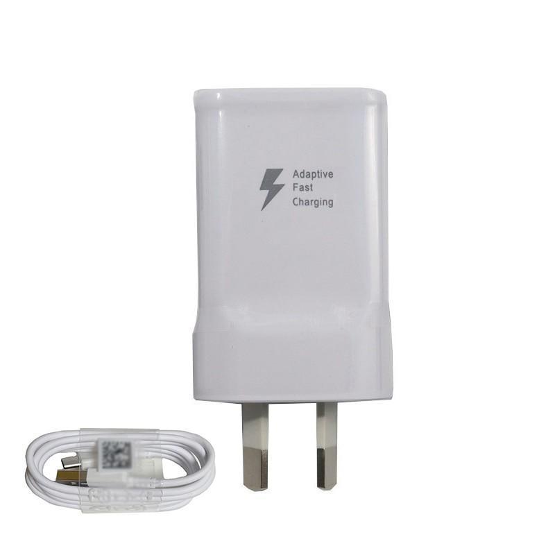 Fast Wall Charger Adapter - Samsung Galaxy S8 S9 S10/ Note 8 9 10 - Black USB Type-C Cable (ONLY)