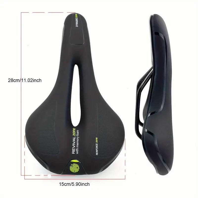 MTB Saddle Hollow Comfort Bicycle Seat Universal Cushion Soft Riding Saddle - Red