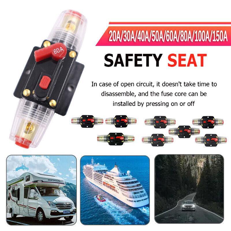 20-150Amp Circuit Breaker Dual Battery Ip67 Waterproof Fuse Manual Reset 12V 24V - 20AMP