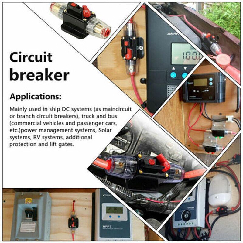 20-150Amp Circuit Breaker Dual Battery Ip67 Waterproof Fuse Manual Reset 12V 24V - 20AMP