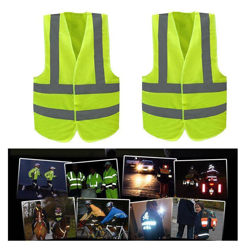Yellow Reflective High Visibility Vest Workwear for Day and Night Use - 4XL