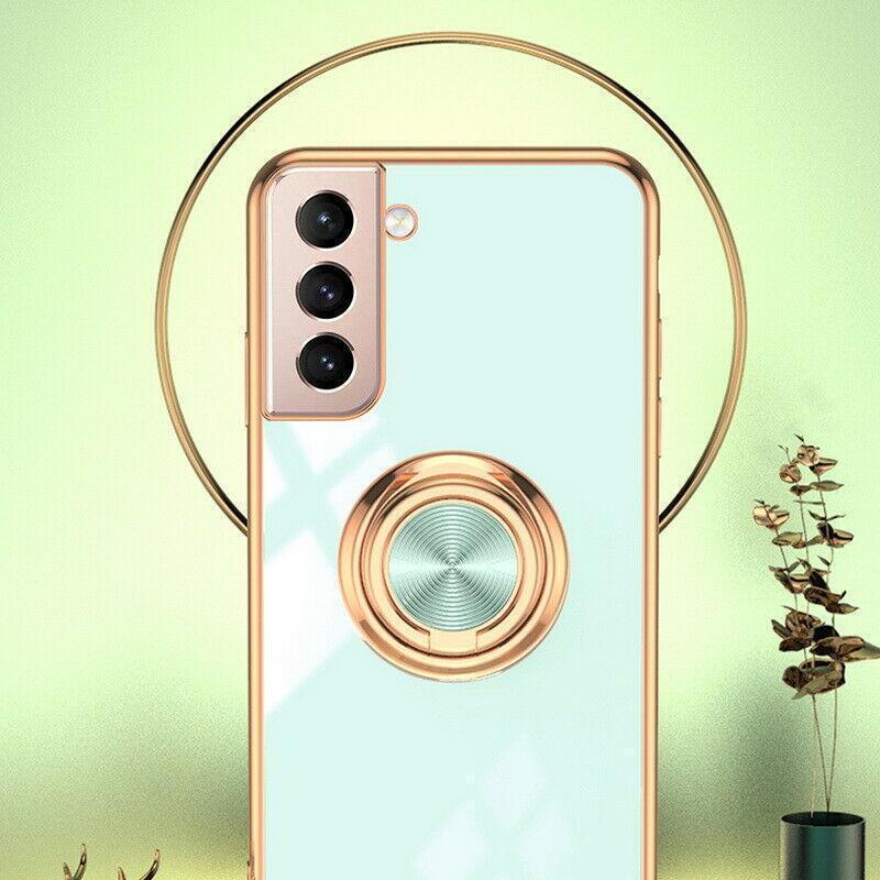 Black Shockproof Ring Holder Case Cover for Samsung S22 Ultra Plus Note 20 - Samsung Galaxy A33