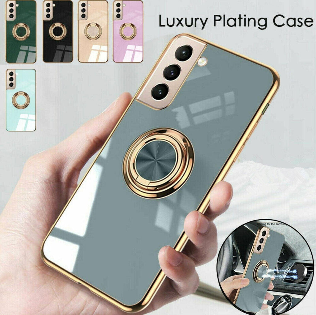 Black Shockproof Ring Holder Case Cover for Samsung S22 Ultra Plus Note 20 - Samsung Galaxy A73