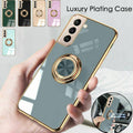 Dark Green Shockproof Ring Holder Case Cover for Samsung S22 Ultra S22 Plus Note 20 - Samsung Galaxy A73