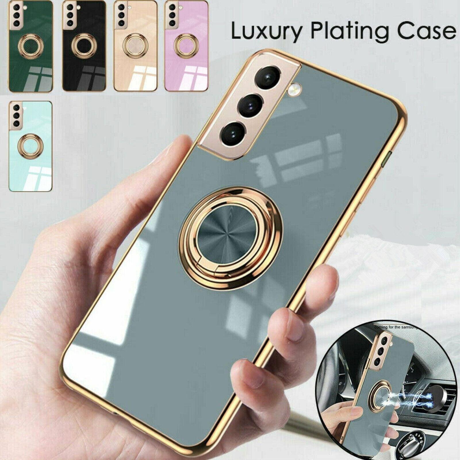 Dark Green Shockproof Ring Holder Case Cover for Samsung S22 Ultra S22 Plus Note 20 - Samsung Galaxy A73