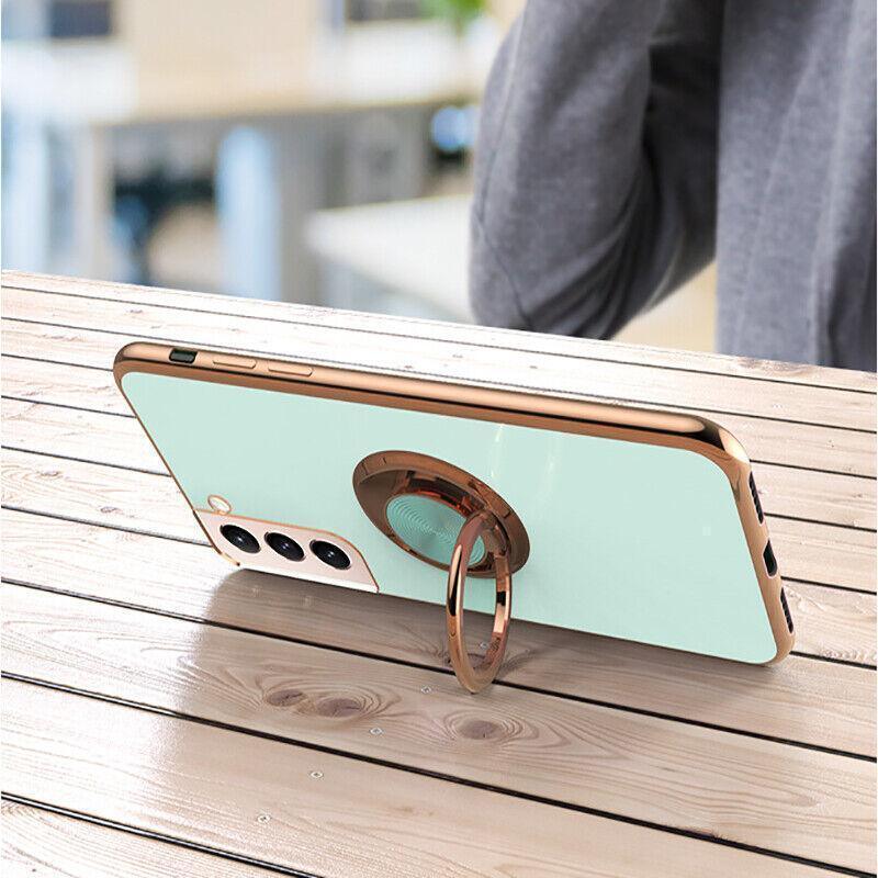 Dark Green Shockproof Ring Holder Case Cover for Samsung S22 Ultra S22 Plus Note 20 - Samsung Galaxy A73