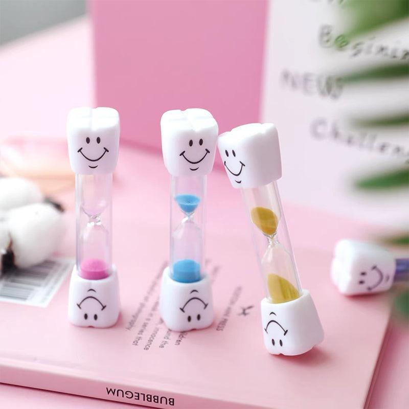 3-Minute Hourglass Sand Timer Smiley Face Clock for Brushing or Kitchen Use - Yellow