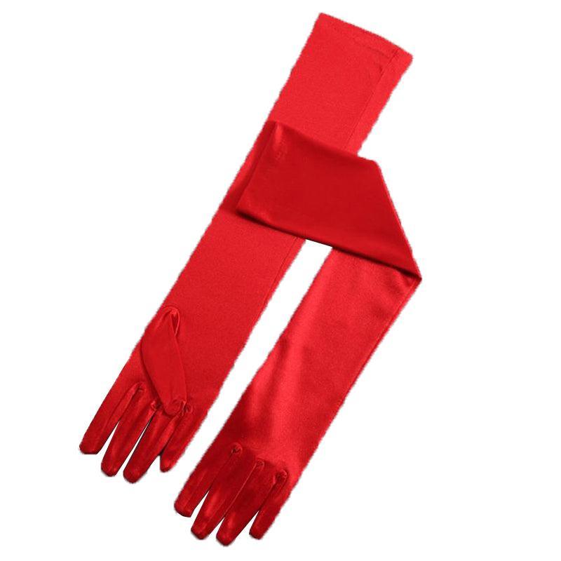 Elegant Long Satin Opera Gloves for Prom Party Wedding Costume or Formal Dress - White