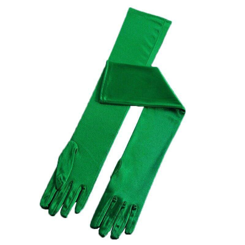 Elegant Long Satin Opera Gloves for Prom Party Wedding Costume or Formal Dress - White