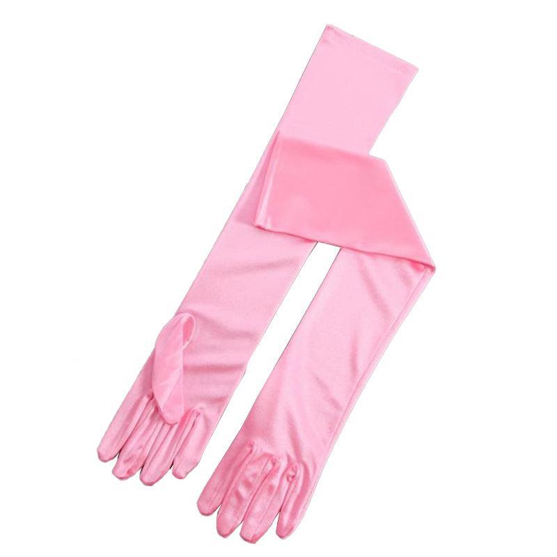 Elegant Long Satin Opera Gloves for Prom Party Wedding Costume or Formal Dress - White