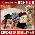 Large Scrunchies Silk Satin Elastic Hair Hair Bands Rope Hair Tie Ponytail Accessory - Dark Pink