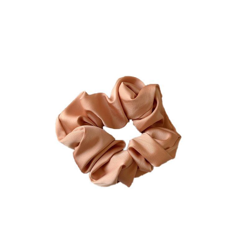 Large Scrunchies Silk Satin Elastic Hair Hair Bands Rope Hair Tie Ponytail Accessory - Dark Pink