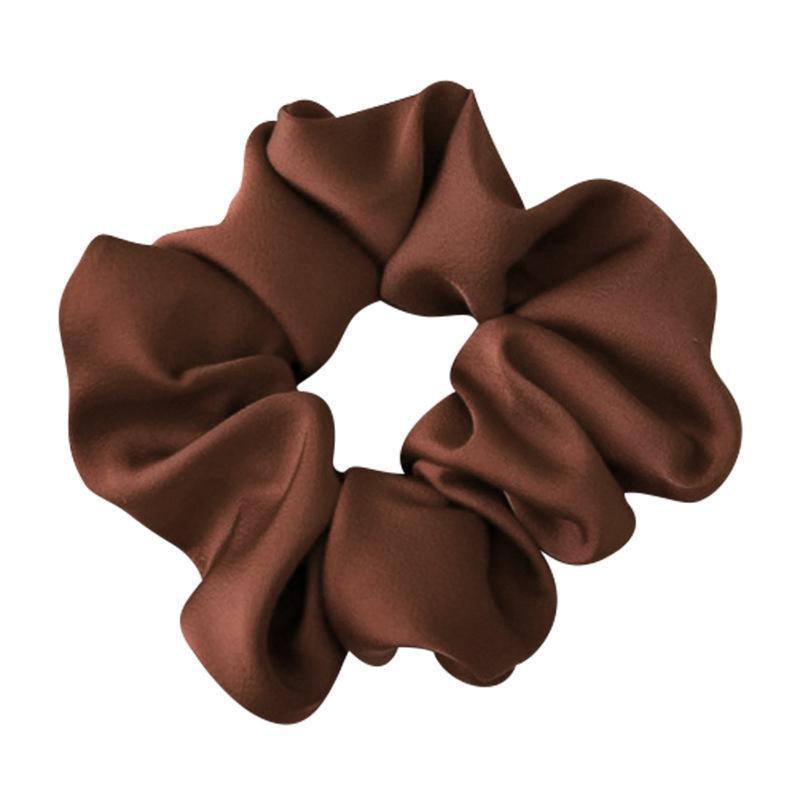 Large Scrunchies Silk Satin Elastic Hair Hair Bands Rope Hair Tie Ponytail Accessory - Flesh Orange
