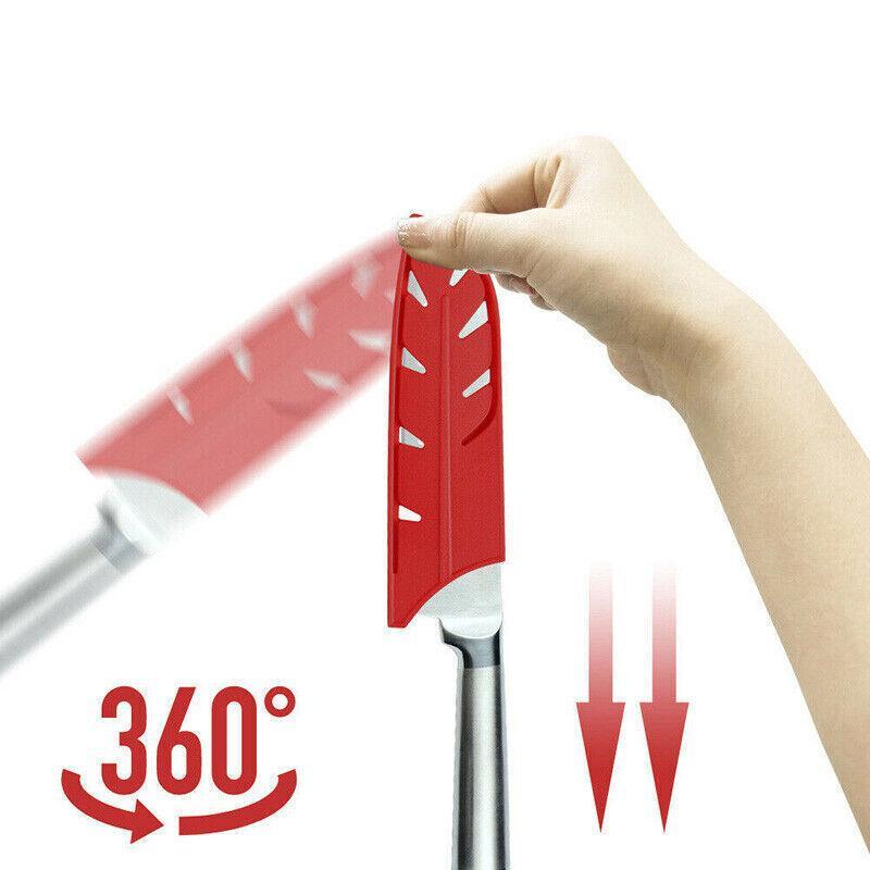Plastic Knife Sheath Edge Guard Cover Scabbard Slicing Blade Red Protector Chef - Scabbard-5in