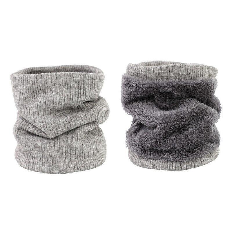 Fleece Neck Warmer Thermal Tube Scarf Winter Snood Hat for Men Women Outdoor - Beige