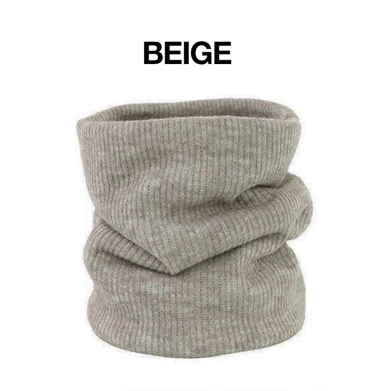 Fleece Neck Warmer Thermal Tube Scarf Winter Snood Hat for Men Women Outdoor - Beige