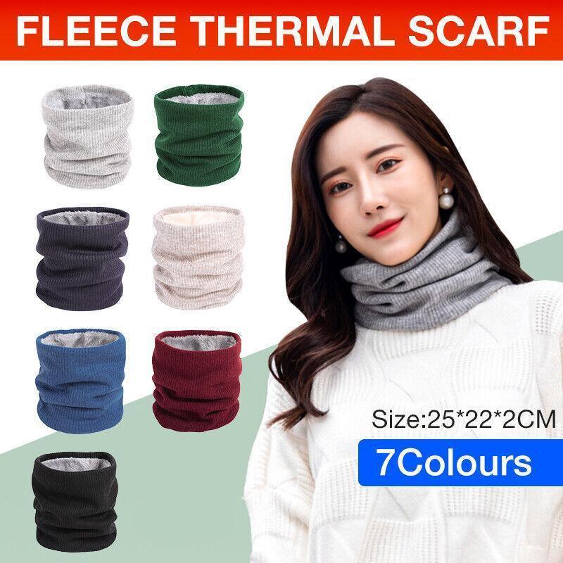 Fleece Neck Warmer Thermal Tube Scarf Winter Snood Hat for Men Women Outdoor - Blue