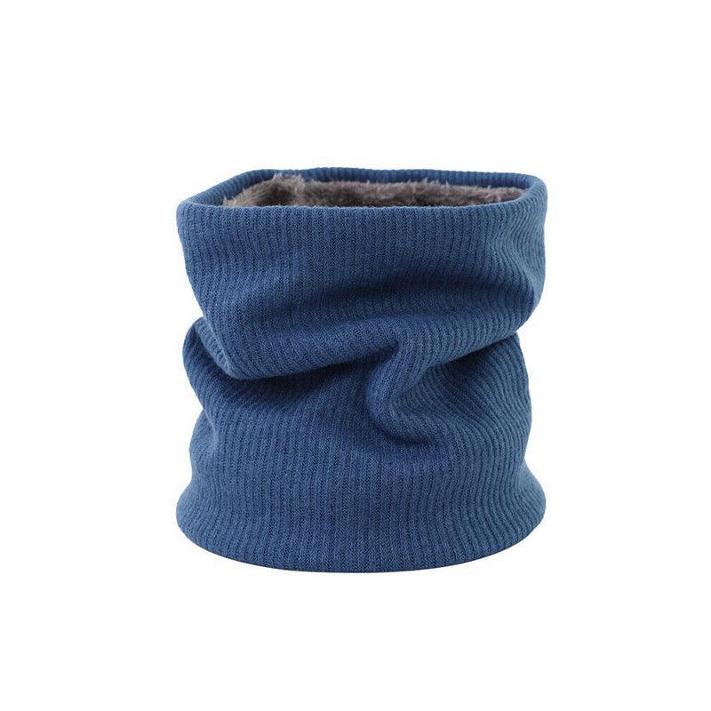 Fleece Neck Warmer Thermal Tube Scarf Winter Snood Hat for Men Women Outdoor - Navy