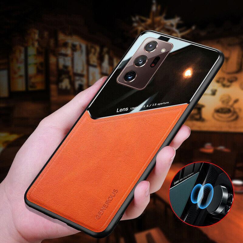 For Samsung Galaxy S21 S22 Note 20 Ultra Plus S20 FE Leather Case Black - For Samsung S20 Plus
