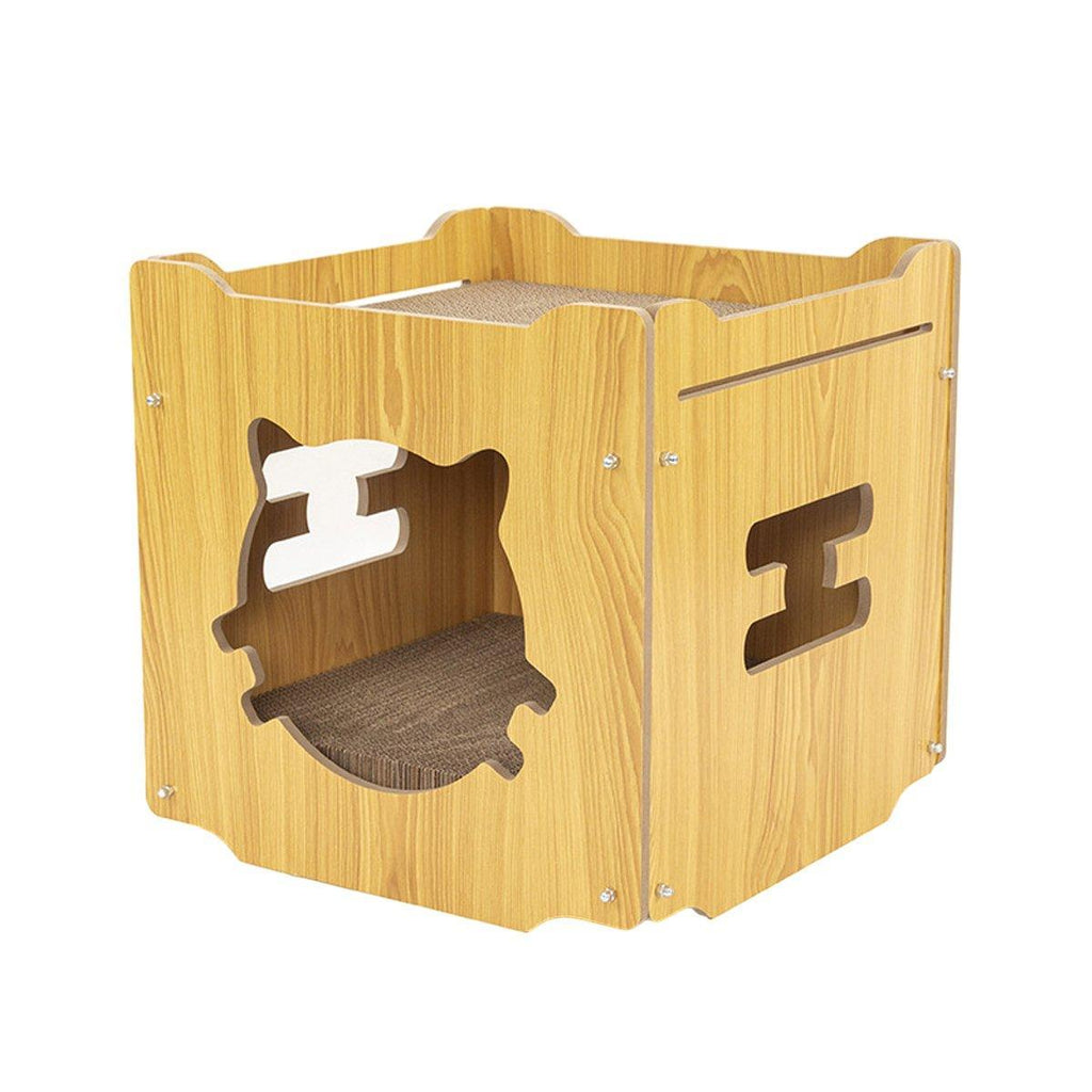 Durable Cat Scratcher Lounge Corrugated Scratching Wood Board - Oval