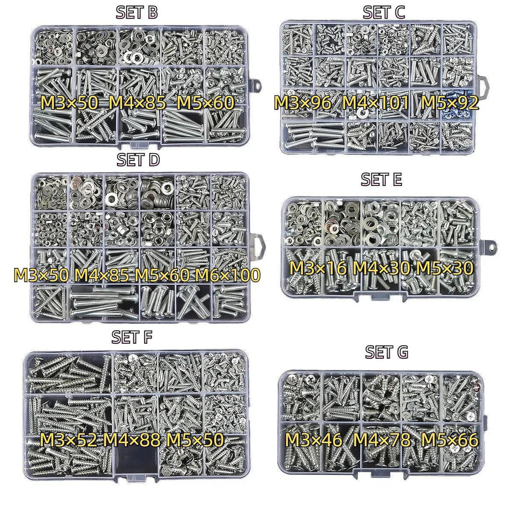 Household Self-tapping Screw Nut Gasket Box Set Multi-purpose Screw Assortment - E