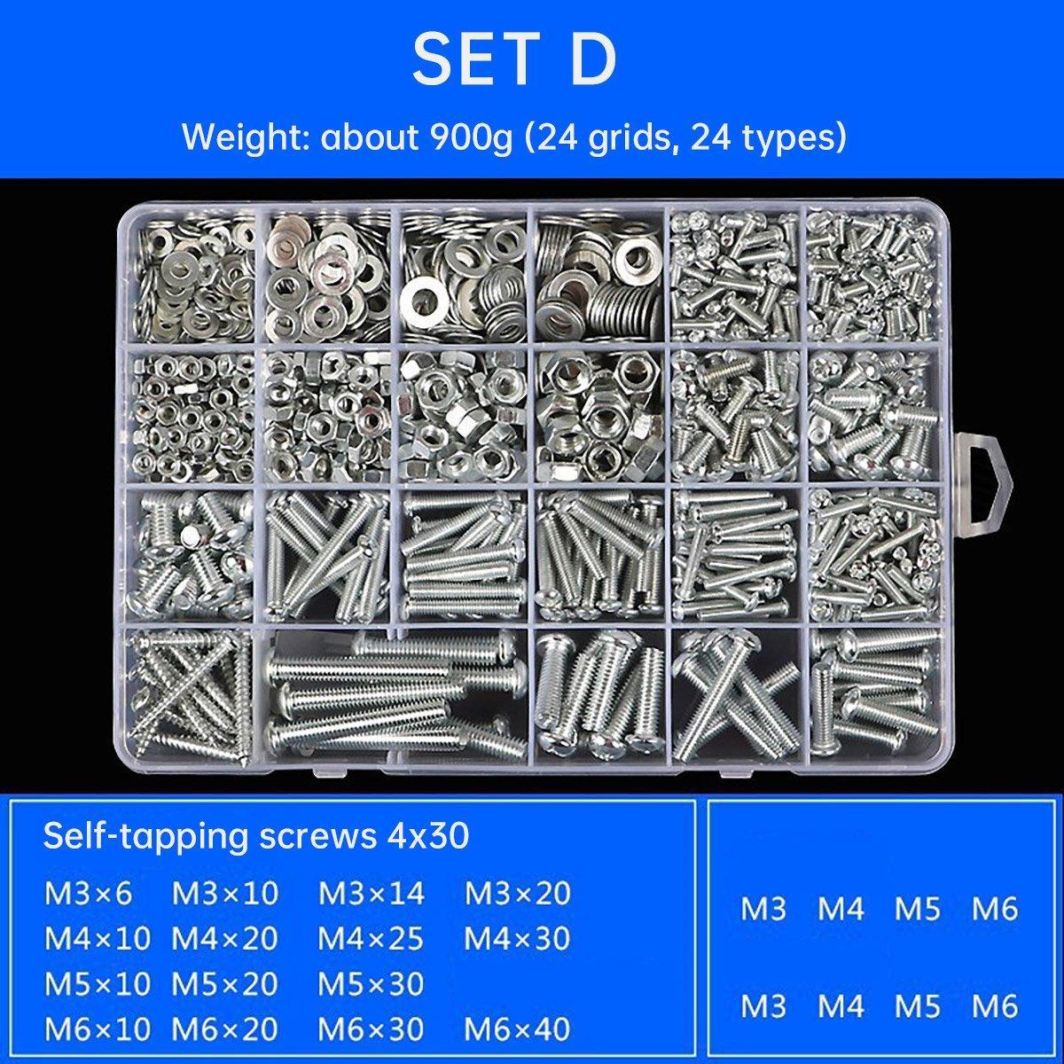 Household Self-tapping Screw Nut Gasket Box Set Multi-purpose Screw Assortment - E