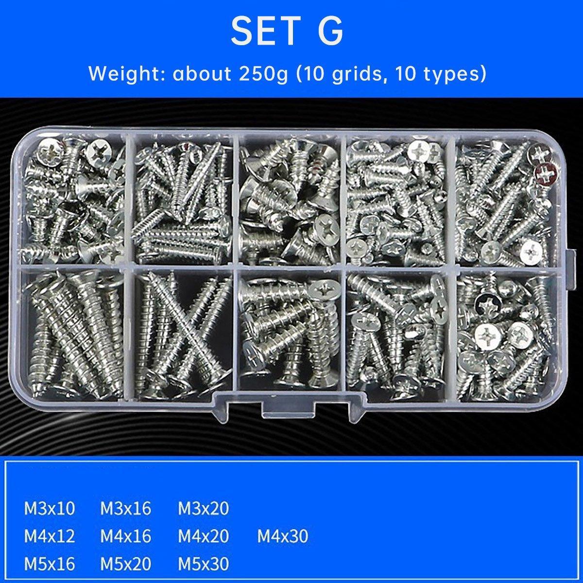 Household Self-tapping Screw Nut Gasket Box Set Multi-purpose Screw Assortment - G