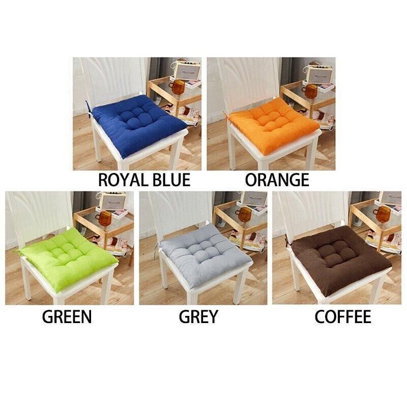 Soft Chair Cushion Pad for Indoor Outdoor Seating Square Seat Cover 35x35cm - Coffee