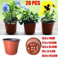 20Pcs Plastic Plant Pots Nursery Garden Seedling Flower Growing Containers - BN180-17.5x14.6cm