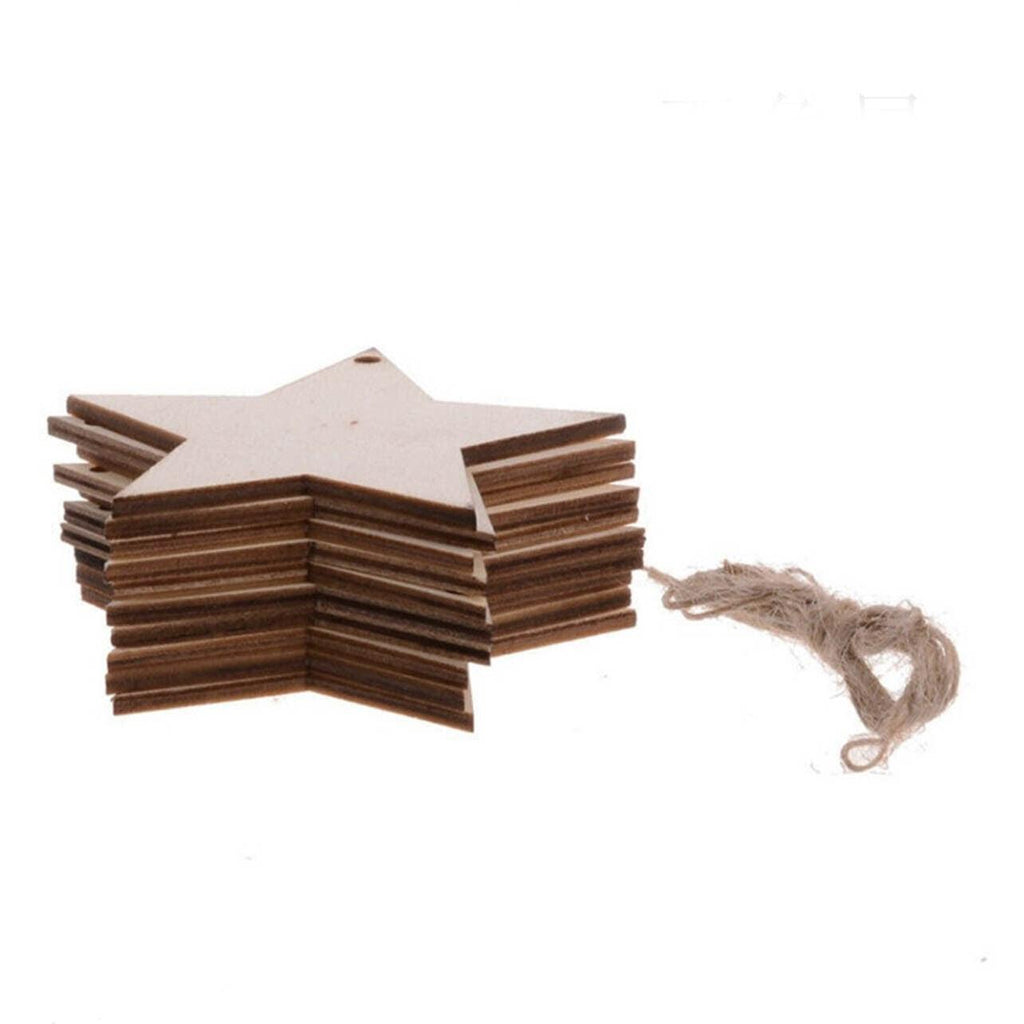 Wooden Christmas Hanging Ornament for Tree DIY Craft Decoration 10pcs - Angel
