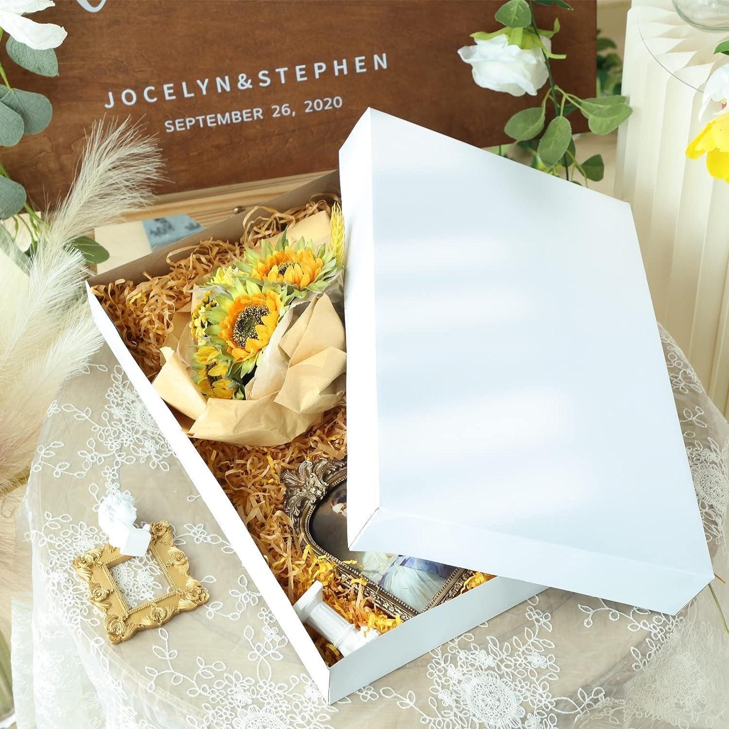 Premium Shirt Packaging Boxes 350g White Cardboard 2Sizes Easy Storage Flat Pack - 25pcs-11*8.5*1.5inch