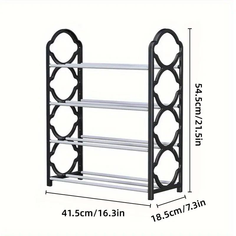 Four Layer Shoe Rack Storage Organizer Multi Tier Shoe Shelf for Entryway Closet - White