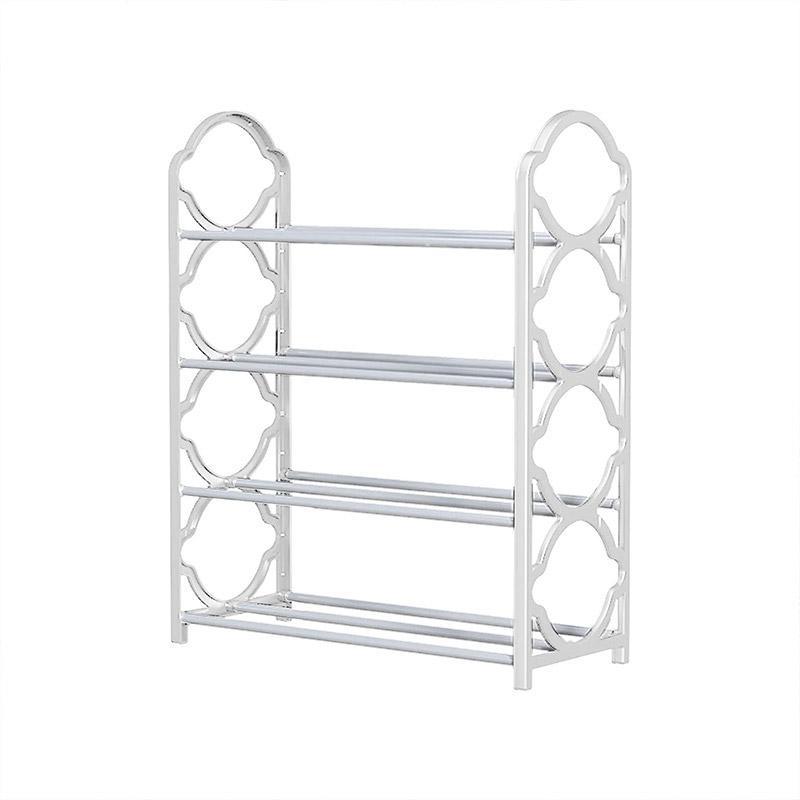Four Layer Shoe Rack Storage Organizer Multi Tier Shoe Shelf for Entryway Closet - White