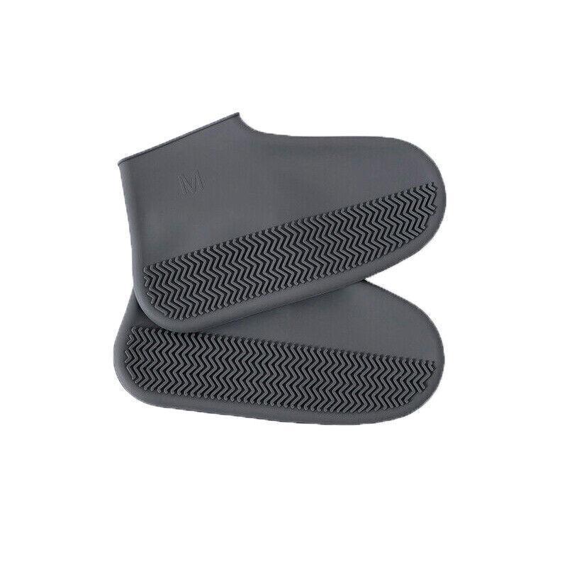 Shoe Cover Waterproof Silicone Non Slip Rain Water Rubber Foot Boot Overshoe L Size - White